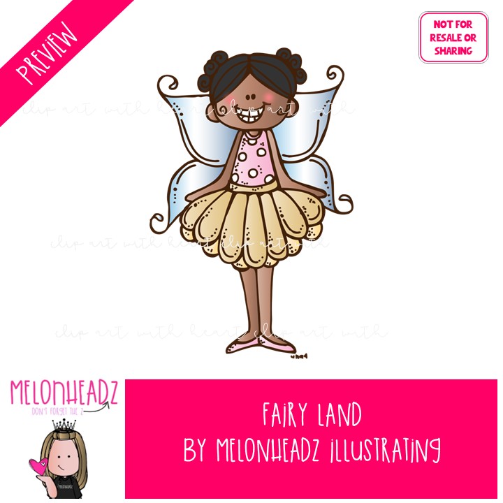 Fairy Land clip art, pixie COLORED Version - Image 2