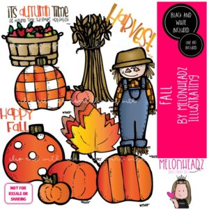 Fall clip art, scarecrow, pumpkin COMBO PACK