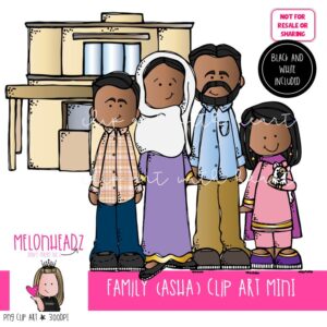 Family clip art, Asha, Melonheadz Characters Mini