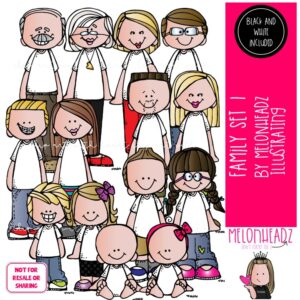 Family 1 clip art, parents, grandparents COMBO PACK