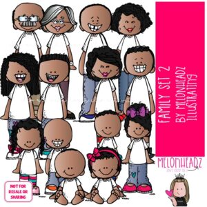 Family 2 clip art, parents, grandparents COLORED Version