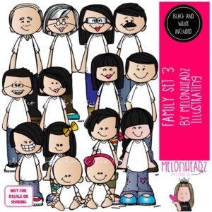 Family 3 clip art, parents, grandparents COMBO PACK