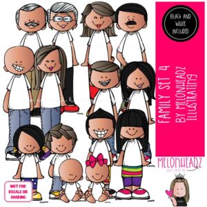 Family 4 clip art, parents, grandparents COMBO PACK