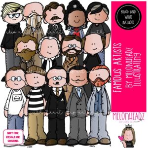 Famous Artists1 clip art, Historical Figure, painter COMBO PACK
