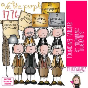 Founding Fathers clip art, Historical Figure, constitution COLORED Version