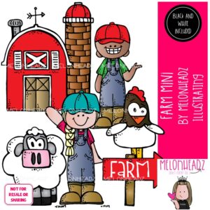 Farm clip art, barn, farmer, sheep Mini