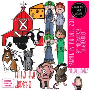 Farmer in the Dell 2016 clip art, nursery rhyme, song COMBO PACK
