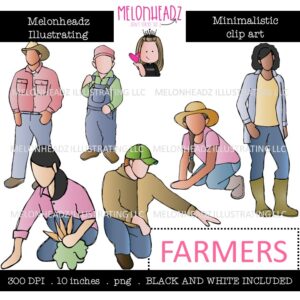 Farmers clip art, Minimal Style Mini