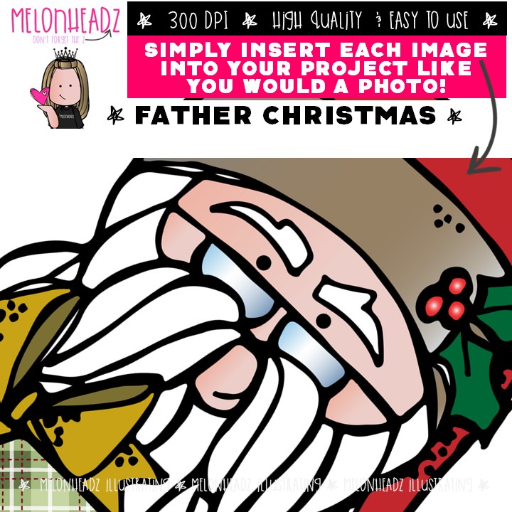 Father Christmas clip art, Santa Claus clip art Mini - Image 3