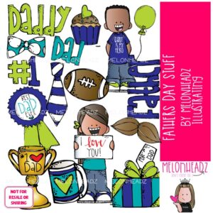 Father's Day Stuff clip art Dad's Day clip art COLORED Version