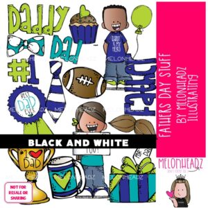 Father's Day Stuff clip art Dad's Day clip art BLACK AND WHITE