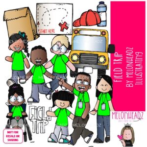 Field Trip clip art, school, educational trip COLORED Version