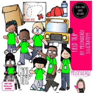Field Trip clip art, school, educational tour COMBO PACK