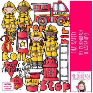 Fire Safety clip art, Fire Truck clip art, Fireman clip art COLORED Version
