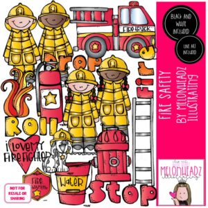 Fire Safety clip art, Fire Truck clip art, Fireman clip art COMBO PACK