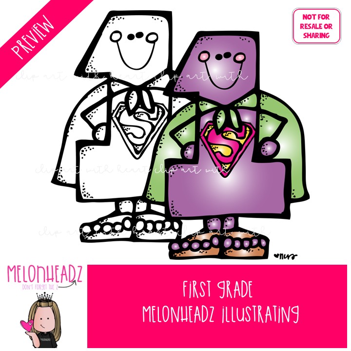 First Grade clip art, school, teacher COMBO PACK - Image 2