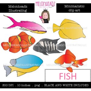 Fish clip art, Minimal Style Mini