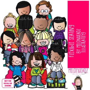 Flexible Seating clip art, classroom, bean bag COLORED Version