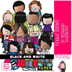 Flexible Seating clip art, classroom, bean bag BLACK AND WHITE