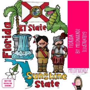 Florida clip art, state COLORED Version