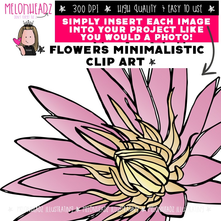 Flowers clip art, Minimal Style Mini - Image 3