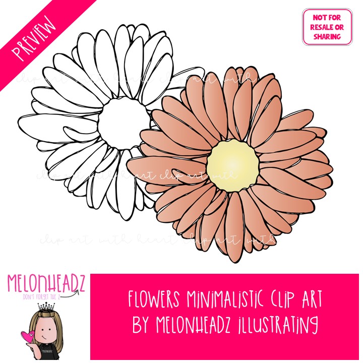 Flowers clip art, Minimal Style Mini - Image 2