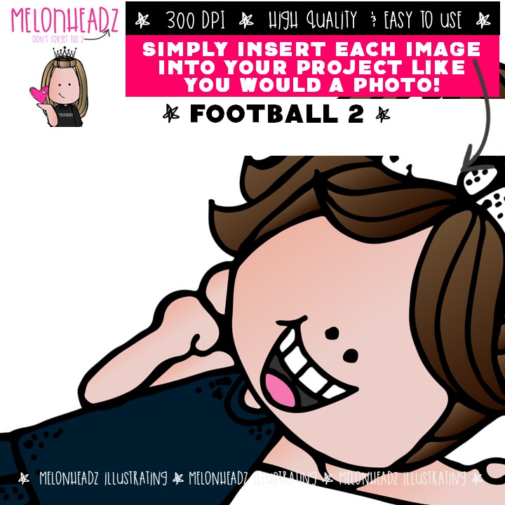 Football 2 clip art, sport, cheerleader COLORED Version - Image 3