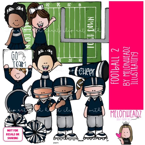 Football 2 clip art, sport, cheerleader COLORED Version - Melonheadz