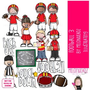 Football 3 clip art, sport, cheerleader COLORED Version