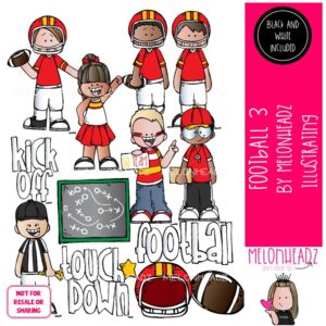 Football 3 clip art, sport, cheerleader COMBO PACK