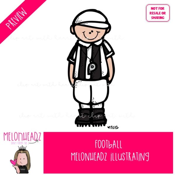 Football clip art, sport, cheerleader COLORED Version - Melonheadz