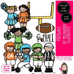 Football clip art, sport, cheerleader COMBO PACK