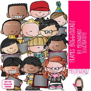 Frames clip art, Bobbleheadz, blank COLORED Version