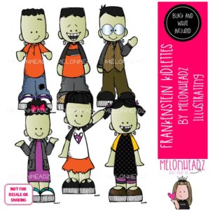 Frankenstein Kidlettes clip art, Halloween, costume Mini