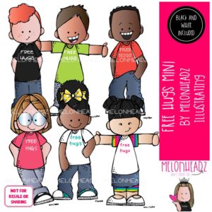 Free Hugs clip art, friends, be kind Mini