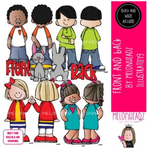 Front and Back clip art, opposite, matching COMBO PACK