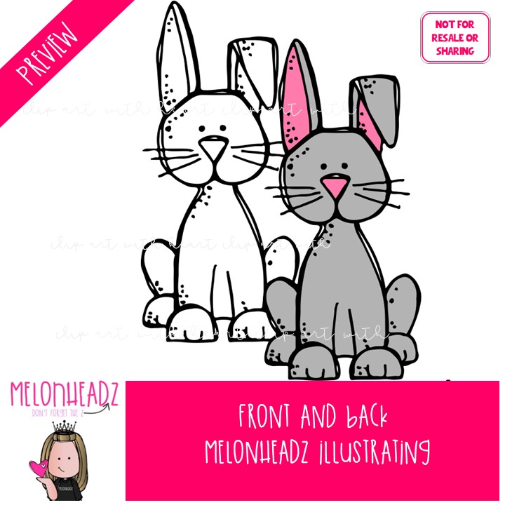Front and Back clip art, opposite, matching COMBO PACK - Image 2