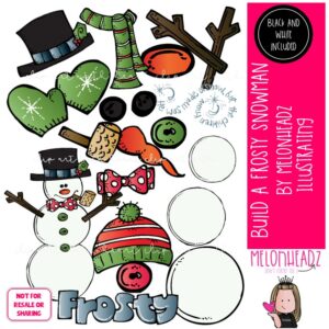 Build a frosty snowman clip art, Winter clip art, Christmas COMBO PACK
