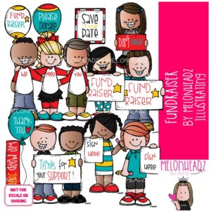 Fundraiser clip art, Donation clip art, Charity Drive clip art COLORED Version