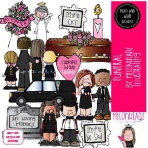 Funeral clip art, wake, vigil COMBO PACK