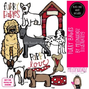 Furry Babies clip art, dog, pet COMBO PACK