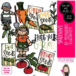 Gardening clip art, seeds, vegetable COMBO PACK