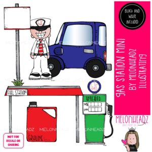 Gas Station clip art, car, pump Mini