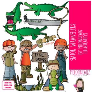 Gator Wranglers clip art Alligator clip art Hunting clip art COLORED Version