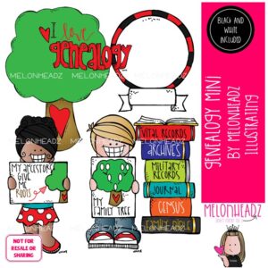 Genealogy clip art, Family History Mini