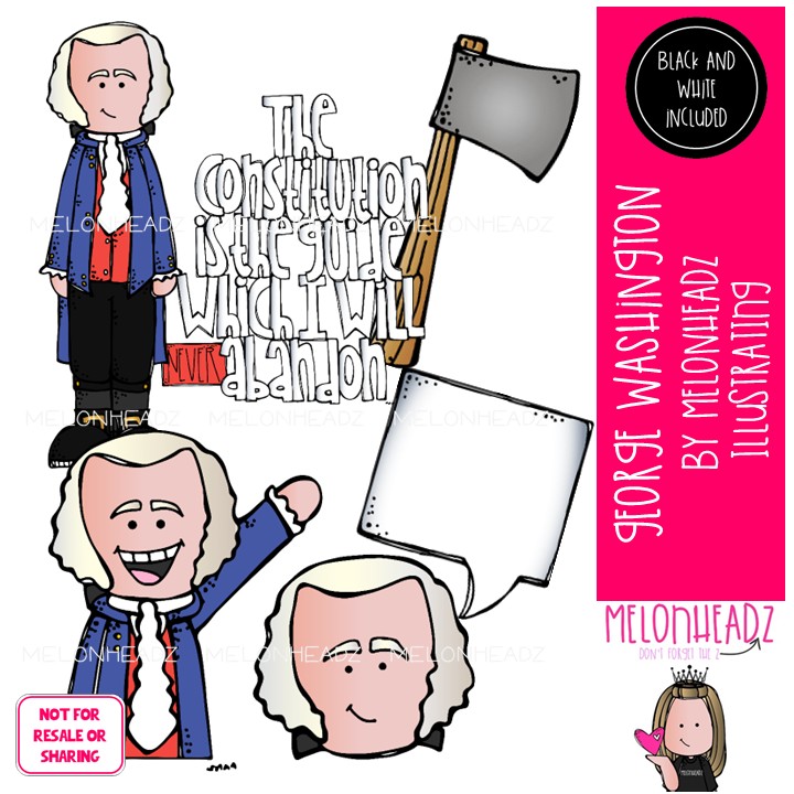 George Washington clip art, US President, Historical Figures Mini