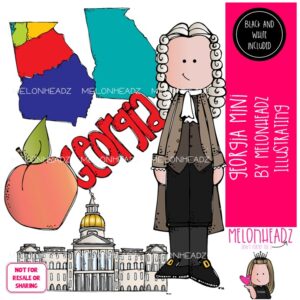 Georgia clip art, state, historical figure Mini