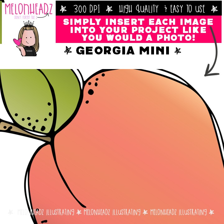 Georgia clip art, state, historical figure Mini - Image 3