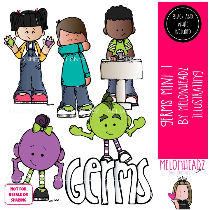 Germs clip art 1, wash your hands, hygiene Mini