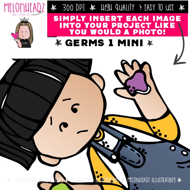 Germs clip art 1, wash your hands, hygiene Mini - Image 3